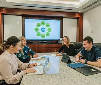 Meeting rooms at 155 North Wacker, Chicago, provide clients with fully equipped facilities for smooth, professional meetings